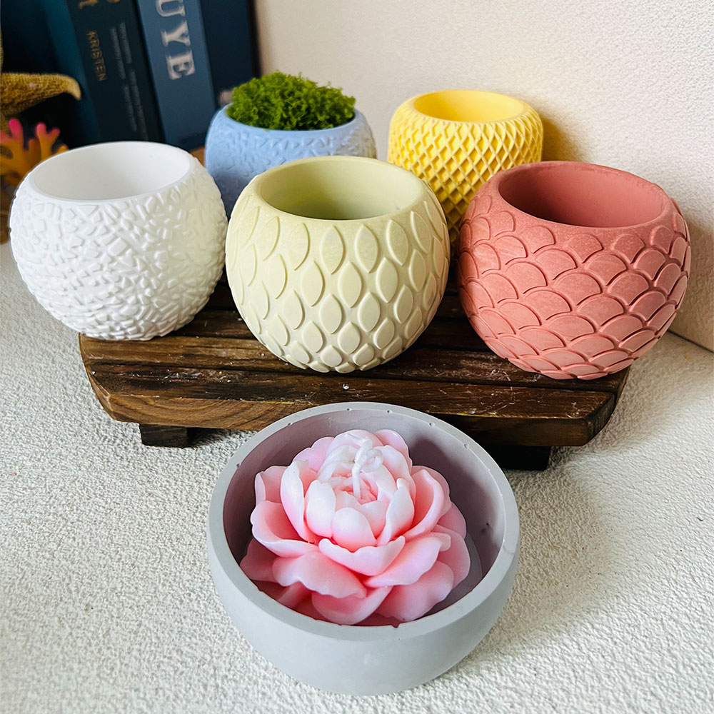 Potsticker Mold - 1pc Fish Scale Pattern Cement Candle