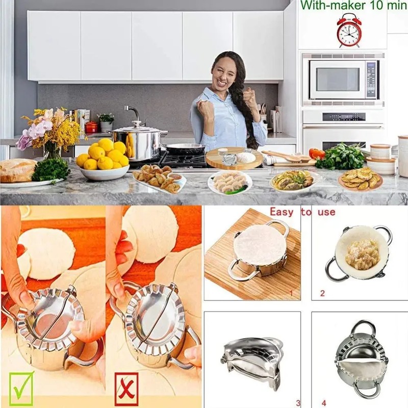 Dumpling Press Set - Steel Stainless Dumpling Maker Set –