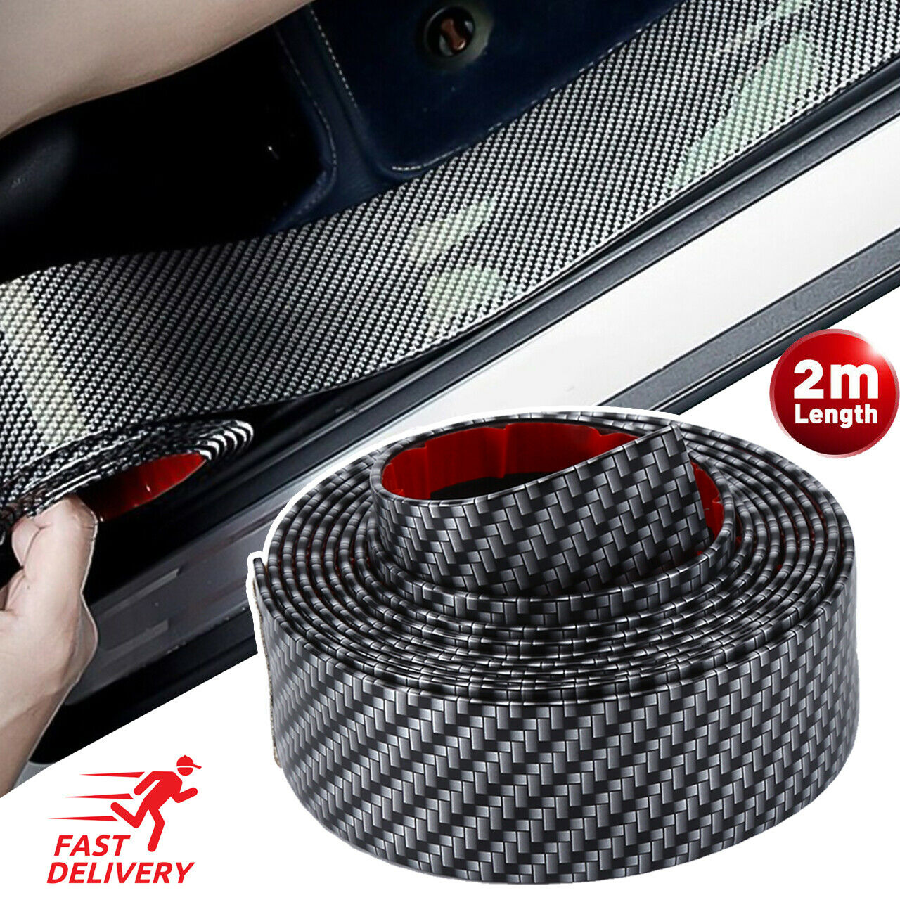 Crepe Pan Carbon - 2M Car Stickers Anti Scratch Door