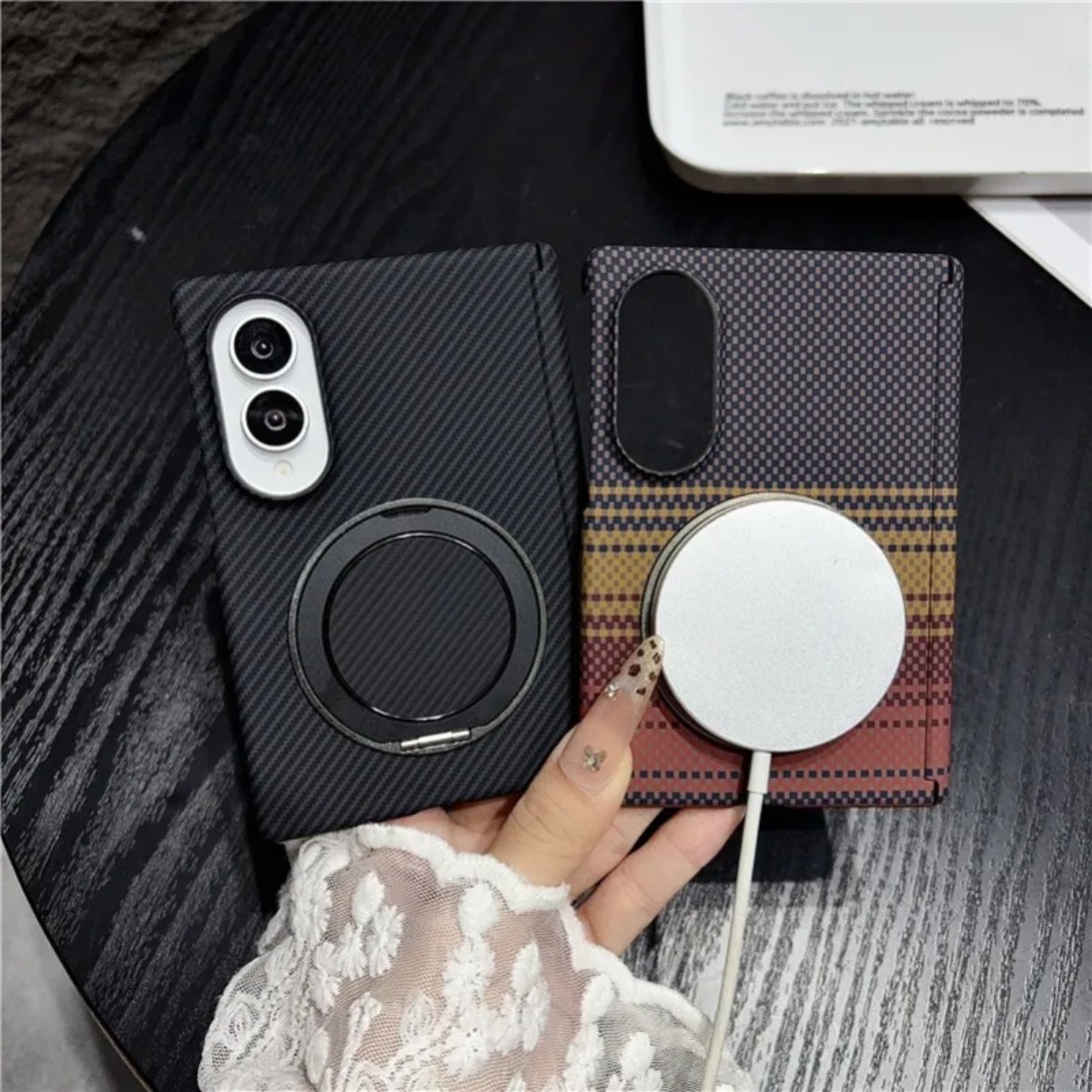 Carbon Fiber leather 360 Brack - Taco Stand Holder recension och pris