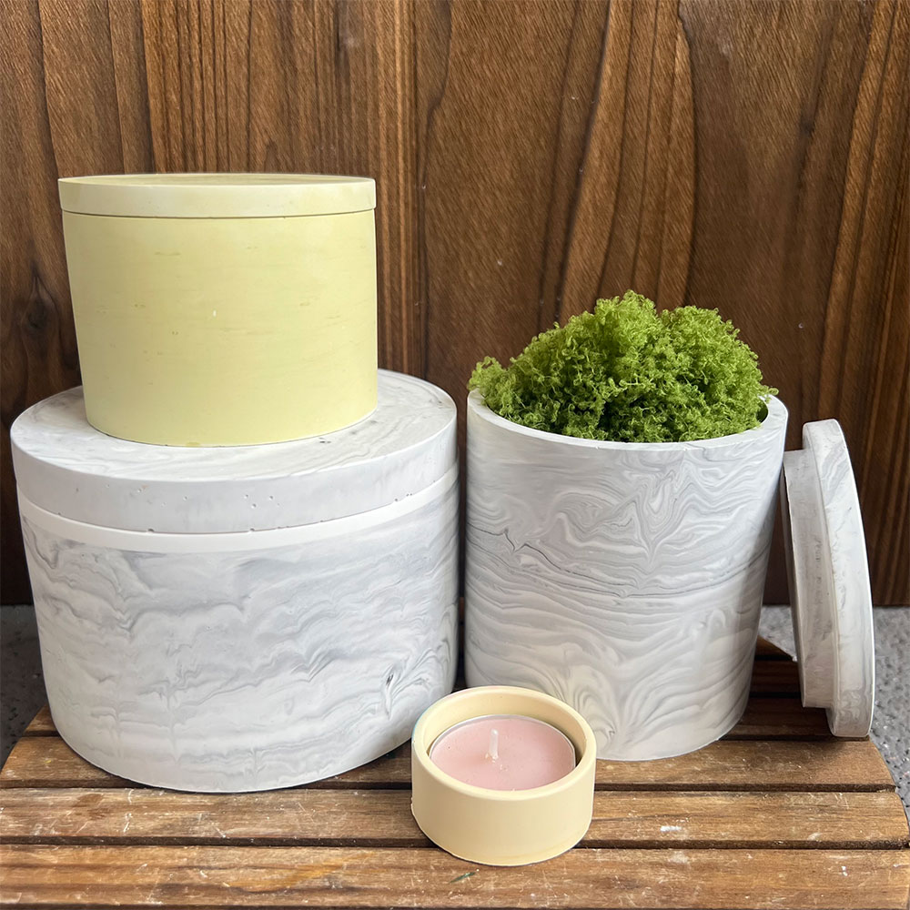 Round Cement Candle Canister S - Potsticker Mold recension och pris